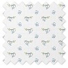Bacati - Happy Monkeys Blue/Green Muslin 4 pc set of Bibs & Burp Cloths Set - 4 of 4