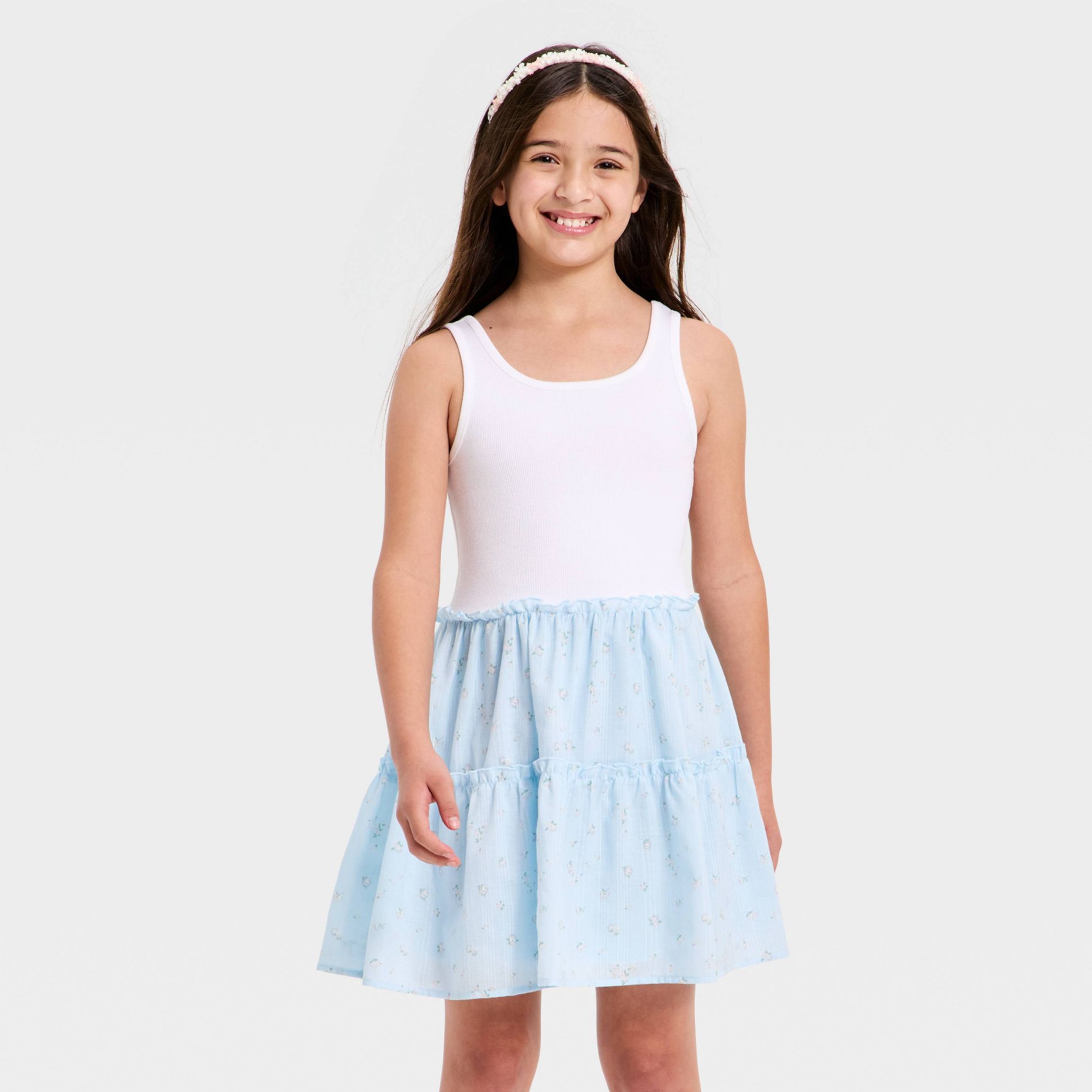 Girls' Floral Tiered Dress - Cat & Jack™