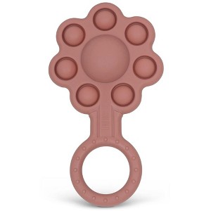 Silicone Baby Pop-it Flower Rattle - Engage Your Baby's Senses with Vibrant Colors and Popping Delight with Sensory Teething Fun (MultiColor) - 1 of 4
