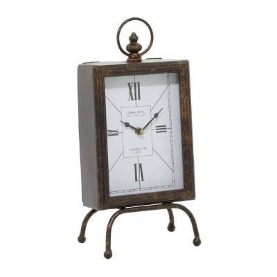 Brass Pedestal Table Clock Antique Finish - Hearth & Hand™ With