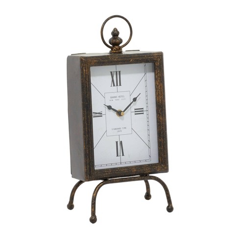 Brass Pedestal Table Clock Antique Finish - Hearth & Hand™ with Magnolia