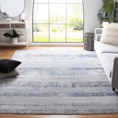 Amelia 6' x 9' Grey and Light Blue Hand-Knotted Reversible Rug