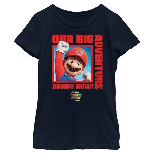 Girl's The Super Mario Bros. Movie Mario Our Big Adventure Begins Now Red T-Shirt - 1 of 4