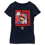 Girl's The Super Mario Bros. Movie Mario Our Big Adventure Begins Now Red T-Shirt
