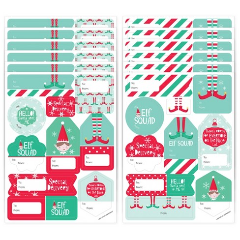Big Dot of Happiness Christmas Gnomes - Assorted Holiday Party Gift Tag  Labels - To and From Stickers - 12 Sheets - 120 Stickers