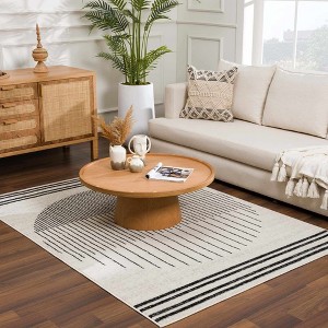Hauteloom Angus Black&White Geometric Area Rug - 1 of 4
