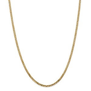 Black Bow Jewelry 2.9mm, 14k Yellow Gold Solid Beveled Curb Chain Necklace - 1 of 4
