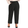 Agnes Orinda Women's Plus Size Business Work Elastic Waisted Long Straight with Pocket Suit Pants - 2 of 4