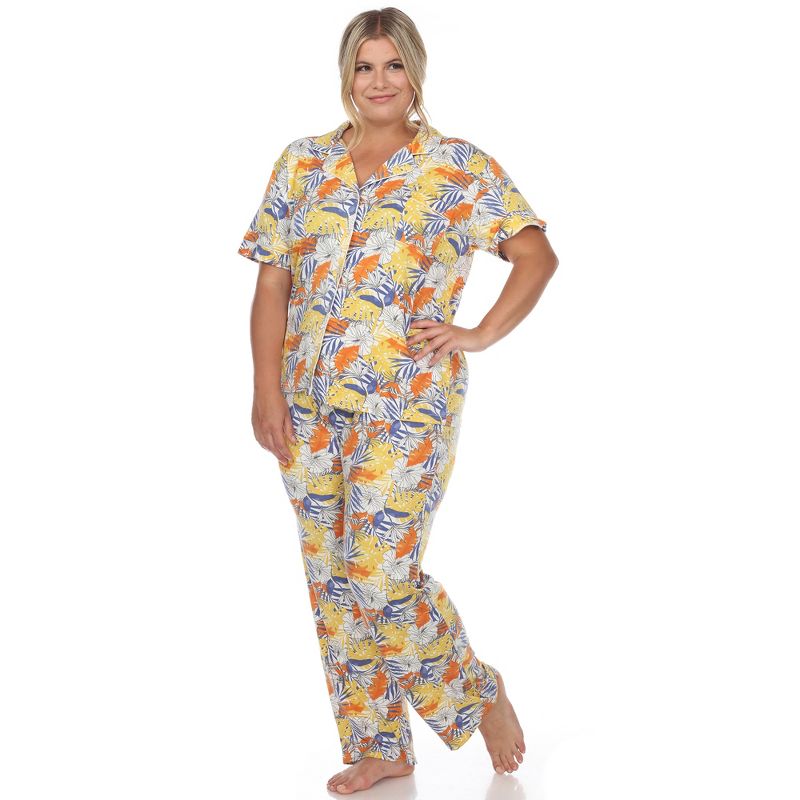 Plus Size Tropical Print Pajama Set, 3 of 6