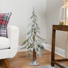 Northlight Pre-Lit Flocked Battery Operated Alpine Artificial Christmas Tree - 3' - Clear LED Lights - 2 of 4