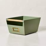 Small 5"x7" Metal & Wood Potting Bench Storage Bin Green - Hearth & Hand™ with Magnolia