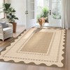 Garvee Modern Border Area Rug Farmhouse Scalloped Bordered Pattern Rugs Washable Low Pile Non Slip Rugs for Living Room - 2 of 4
