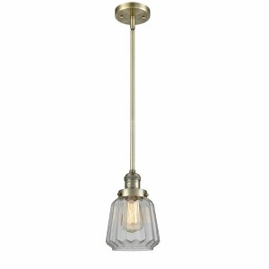 Chatham - 1 Light Stem Hung Mini Pendant In Art Deco Style-8 Inches Tall and 7 Inches Wide - 1 of 1