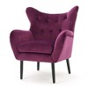 CAVINAS Modern Tufted Curved Wingback Chair, Velvet Armchair, Single Sofa Chair, Comfy Reading Chair for Bedroom, Living Room - 4 of 4