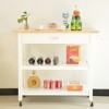 ELJGET Wooden Kitchen Island Cart with Lockable Wheels, 3 Tier Utility Kitchen Storage Carts Table with Drawer - 2 of 4