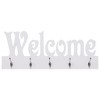 Aghana Digitals Wall-Mounted White MDF Coat Rack with 5 Hooks, Rectangular 'Welcome' Design for - 2 of 4
