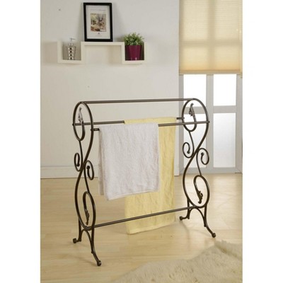 Kings Brand Furniture - Antique Style Pewter Finish Towel Rack Stand