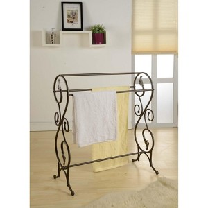 Kings Brand Furniture - Antique Style Pewter Finish Towel Rack Stand - 1 of 4