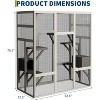 Garvee Catio Outdoor Cat Enclosure, 70.1" Large Wood Catio Outdoor Cats Enclosure with Waterproof Roof, 2 Cat Resting Box & Platforms, UV Resistant - 3 of 4