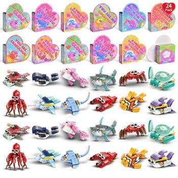 Fun Little Toys Valentine Sea Animal Building Block with Heart Box 24pcs