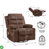 Swivel Rocker Recliner Chair with Massage and Heat 360° Oversized Recliner Single Sofa Seat - 3 of 4