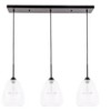 Elegant Lighting Kason 3 light Black and Clear glass pendant - 3 of 4