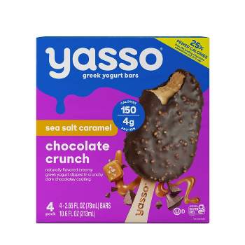 Yasso Frozen Greek Yogurt Indulgent Caramel Dark Chocolate Crunch - 4ct