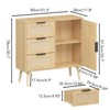 FONTOI Rattan Storage Cabinet with 3 Drawers, Storage Cabinet Sideboard for Bedroom, Living Room, Entryway, Antique Natural,Rattan, 11.8"*30.7"*31.5" - 3 of 4