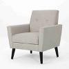 CAVINAS Faux Leather Accent Chair with Mid-Height Backrest and Birch Wood Legs,Upholstered Living Room Chairs,Reading Chairs for Living Room - 4 of 4