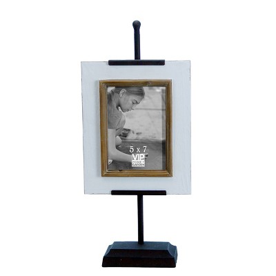VIP Wood 19.2 in. White 5x7 Photo Frame with Stand