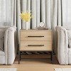 Modern Nightstand with 2 Drawers - 45kg Load Capacity, Metal Legs, Water-Resistant Top, Rustic Bedside Table for Bedroom Storage - 3 of 4