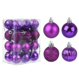 Unique Bargains Acrylic DIY Craft Party Christmas Tree Ornament Hanging Balls 1.18" 24 Pcs - 1 of 4