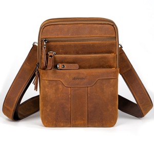 Generic Leather Messenger Bag for Men, Small Leather Sling Shoulder Bag Messenger Pack - 1 of 4