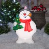 Gemmy Lighted Blow Mold Outdoor Decor Frosty w/Tree 24" WB, Multicolored - 2 of 4