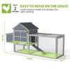 Sandinrayli Large 80-Inch Chicken Coop with Run, Spacious Living Space for Hens, Weatherproof Wooden Outdoor Hutch, Easy to Clean Gray - 2 of 4
