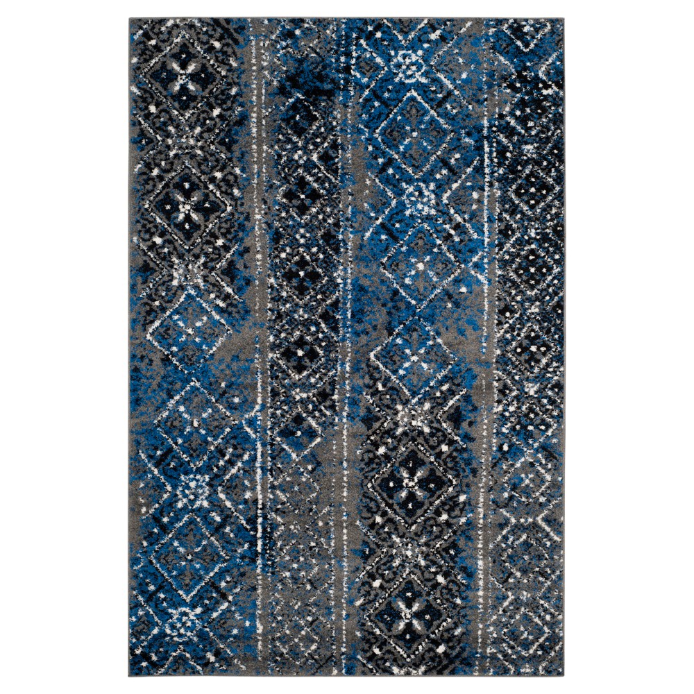 6'x9' Rilynn Area Rug Silver/Navy - Safavieh