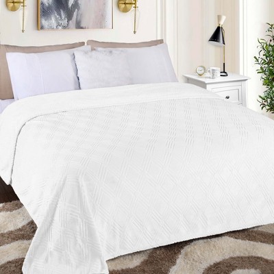 Diamond Flannel Embossed Fleece Blanket by Blue Nile Mills