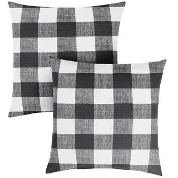 2pk 18"x18" Sorra Home Knife Edge Square Indoor Outdoor Throw Pillow Sets Black