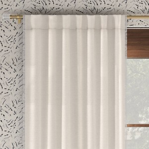 Blackout Slub Weave Raw Edge Curtain Panel - Threshold™ - 1 of 4