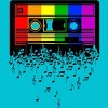Adult Design By Humans Pride Rainbow Flag Music Note Cassette By Avocato T-Shirt - 2 of 3