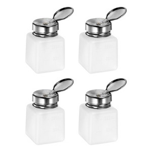 Unique Bargains Makeup Remover Nail Polish Push Down Alcohol Dispenser Bottles 4 Pcs 120ML(4oz) White - 1 of 4