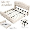 Velvet Upholstered Queen Bed Frame with Wingback Headboard & Footboard - Soft Platform Bed, Wood Slat Support, No Box Spring Needed - 3 of 4