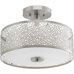 Progress Lighting Mingle 1-Light Semi-Flush LED Fixture, Brushed Nickel, Etched Parchment Glass Shade - 1 of 4