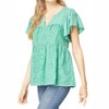 Women's Flutter Sleeve Eyelet Top - entro - 2 of 4