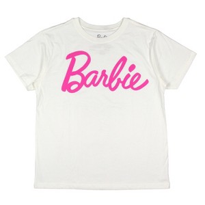 Barbie Women's Pink Logo Graphic Print Adult T-Shirt - 1 of 3