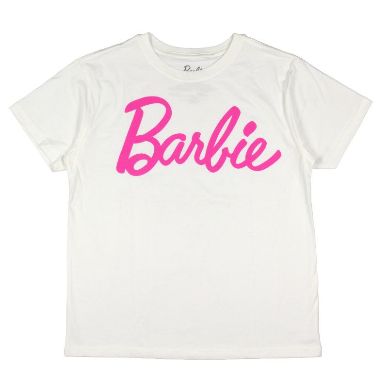 Barbie Women's Pink Logo Graphic Print Adult T-Shirt, 1 of 4