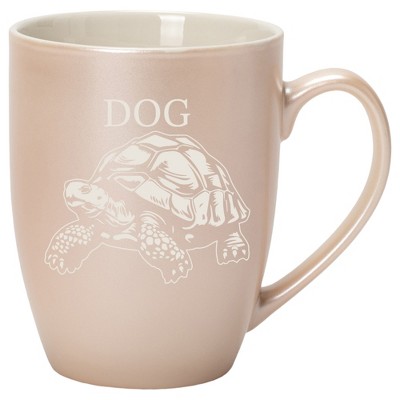 100 North Souls Like 10 Ounce White and Precious Pearl Metallic Finish, Comfortably Fits Your Hands, New Bone China Coffee Tea Cup Mug, Dog