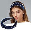 Unique Bargains Women's Bling Twisted Faux Pearl Velvet Headband Hairband Accessories 1.2 Inch Wide 1 Pc - 2 of 4