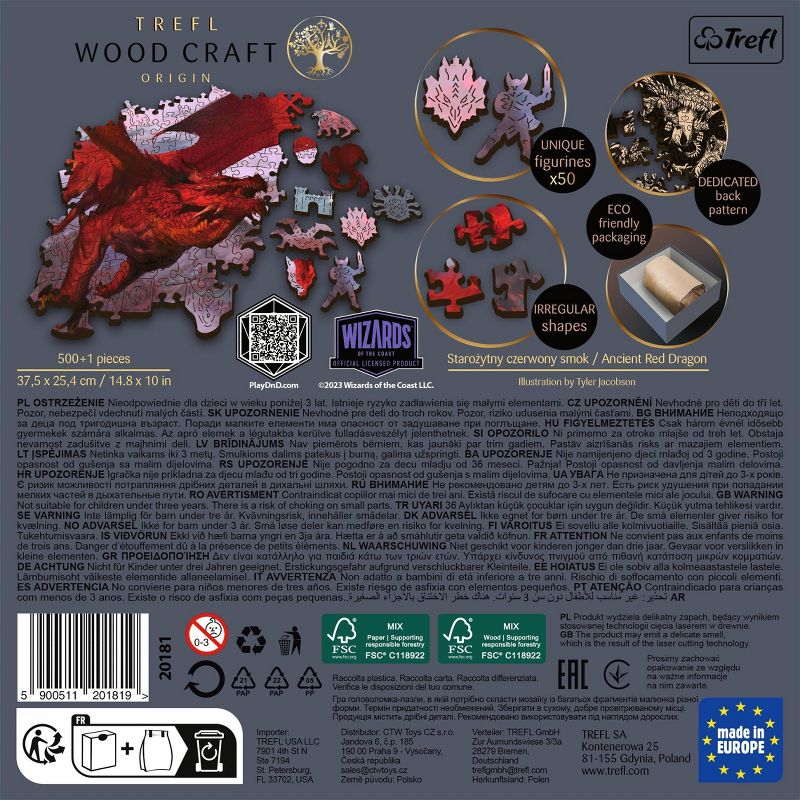 Trefl Ancient Red Dragon FSC Mix 70 Jigsaw Puzzle - 501pc: Fantasy Theme, Brain Exercise, Creative Thinking, 12+, 5 of 8