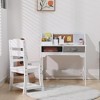 White Kids Study Desk with Adjustable Chair – Small Table Set (Hutch, Bulletin Board, 2 Open Drawers, 2 Pen Holders) - 4 of 4